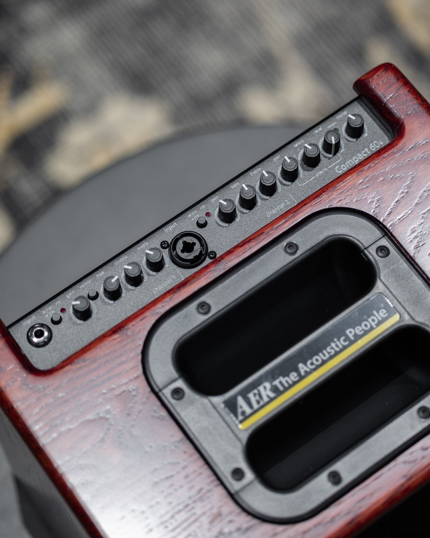 AER Compact 60/40 Acoustic Amplifier - Solid Oak w/ Mahogany Finish