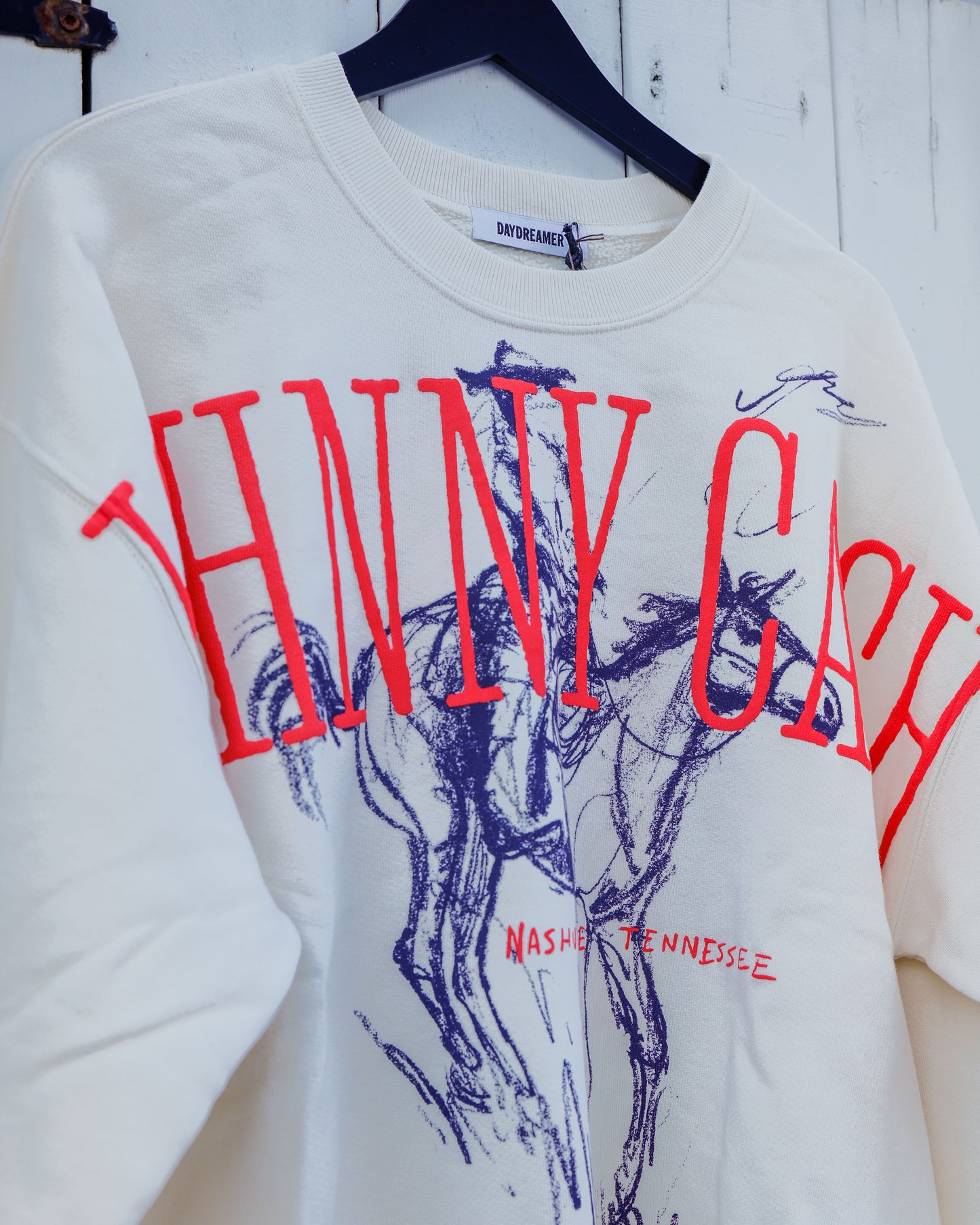Women's Johnny Cash Wilderness Boyfriend Crew - Stone