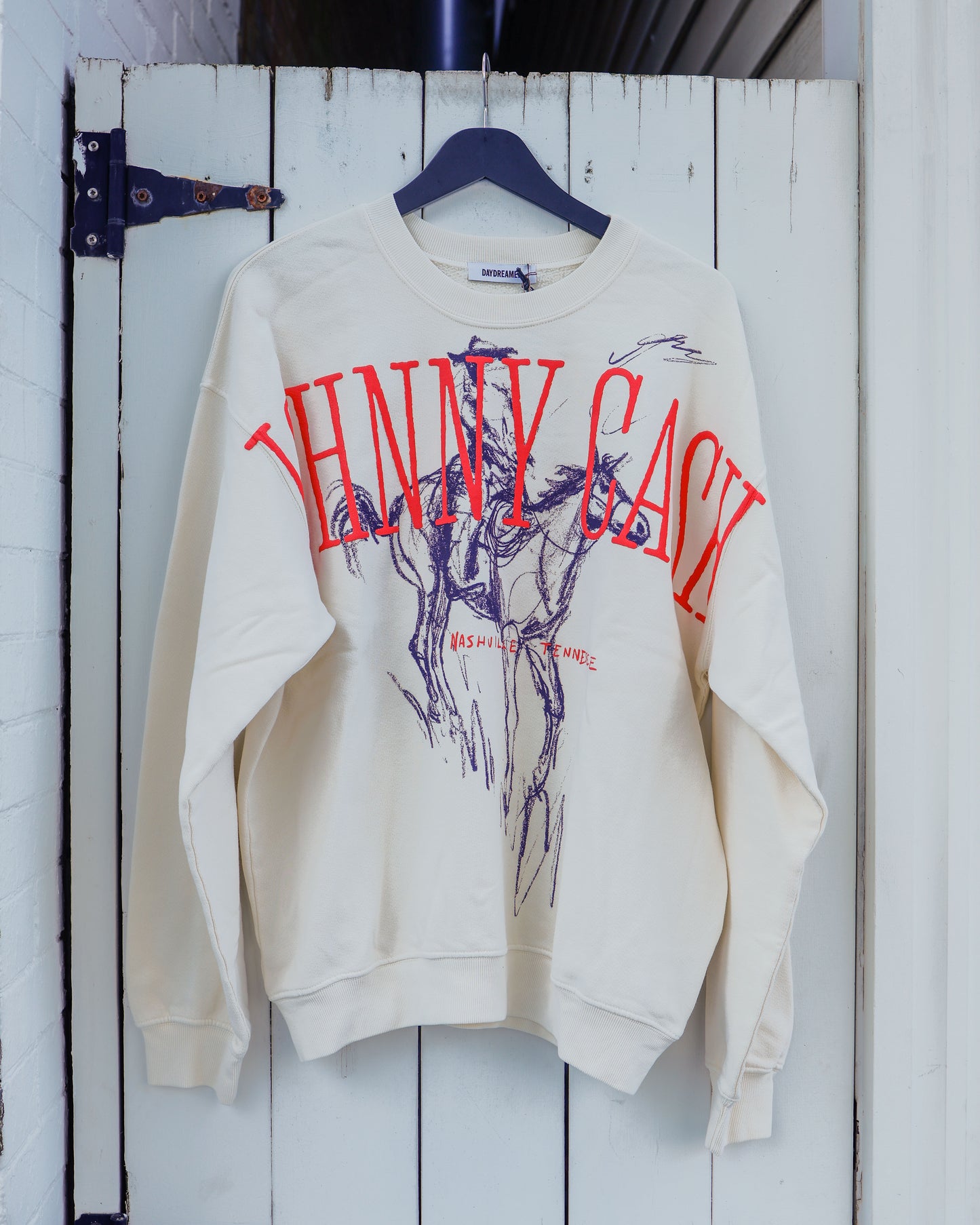 Women's Johnny Cash Wilderness Boyfriend Crew - Stone