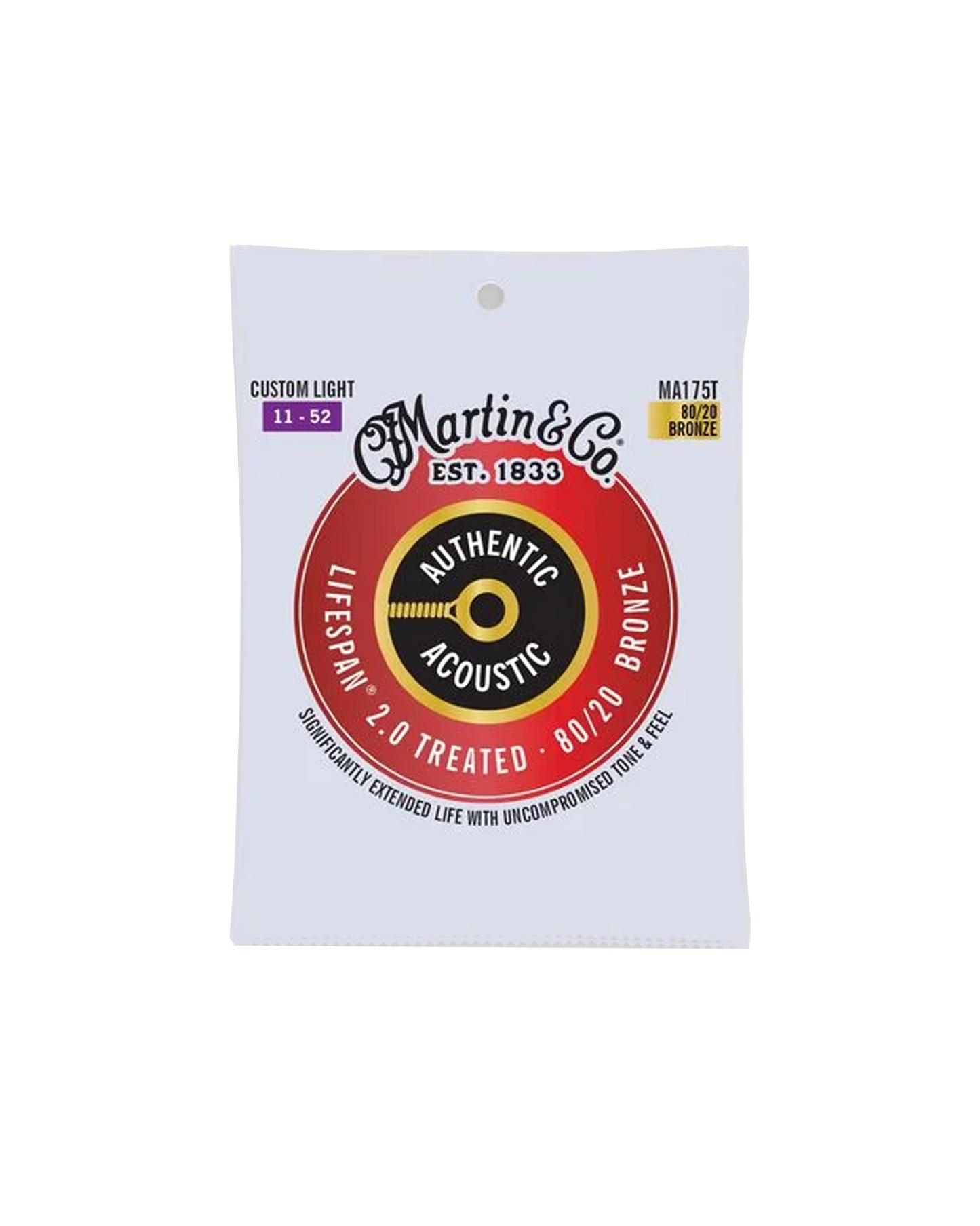 Martin "Authentic" Lifespan 2.0 Treated Acoustic Guitar Strings
