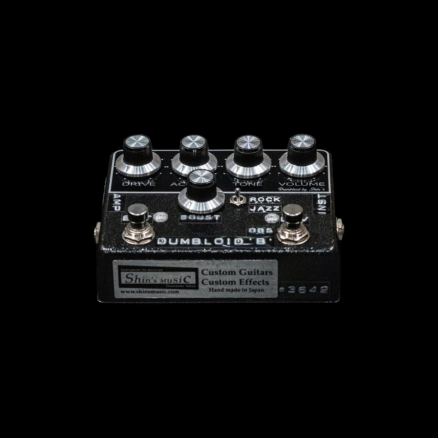 Shin's Music Dumbloid 'B' ODS Boost Custom Preamp Drive Pedal - Black Hammer / Black Panel