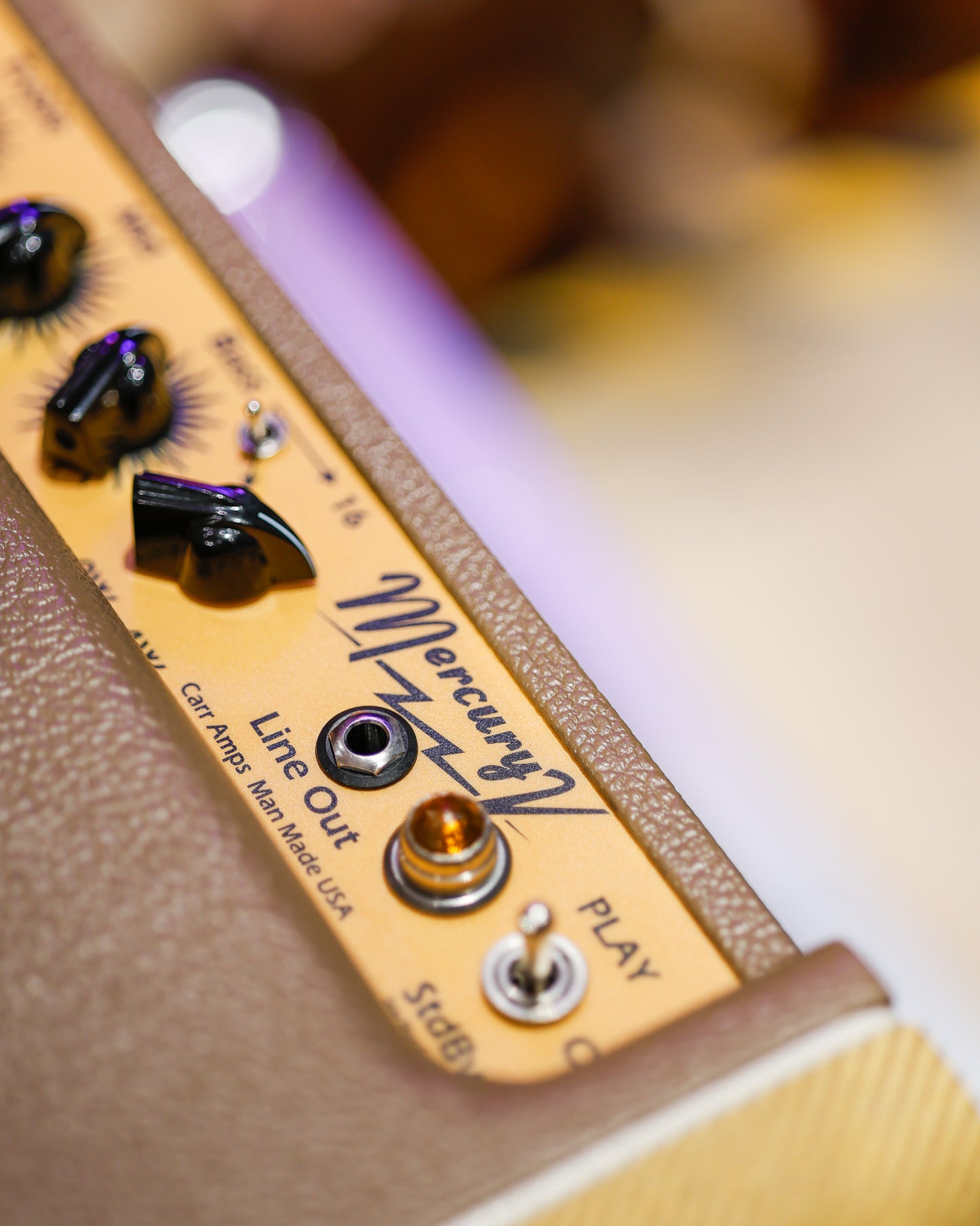Carr Amplifiers Mercury V 16W 1x12 Combo Detail - For Sale at Round Hill Music Co., Greenwich CT