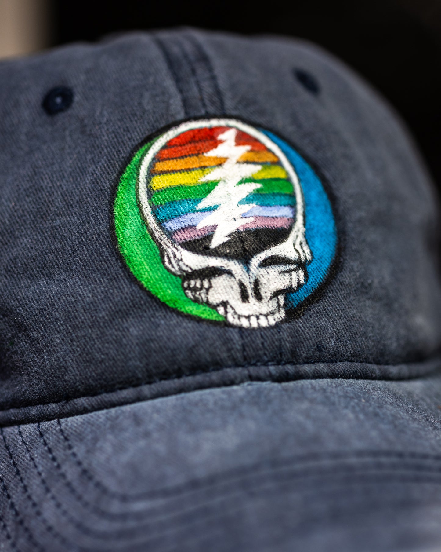 Grateful Dead Logo Hand-Painted Dad Hat
