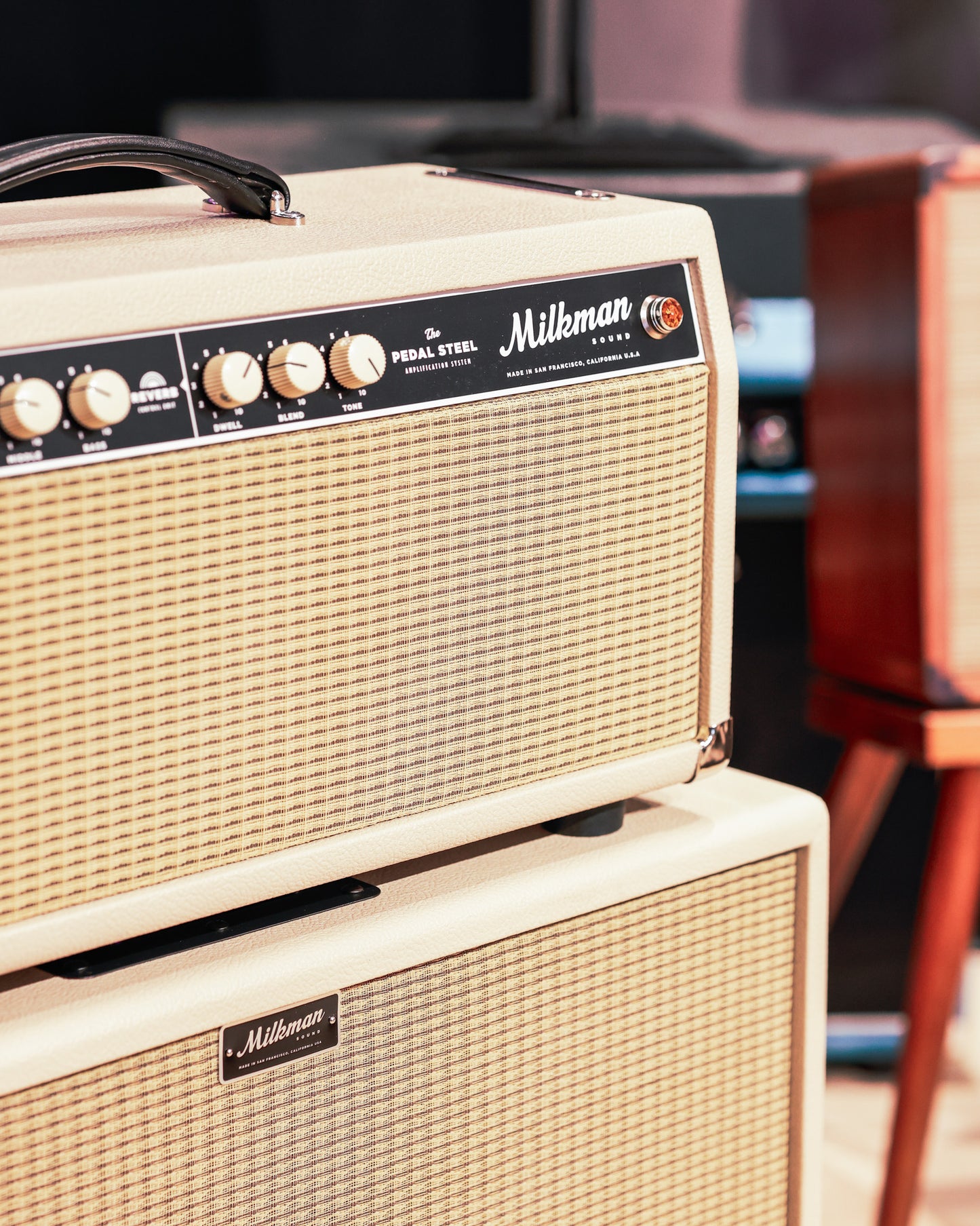 Milkman 85 Watt Pedal Steel Head + 2x12 Large Ceramic Cabinet Detail - For Sale at Round Hill Music Co., Greenwich CT