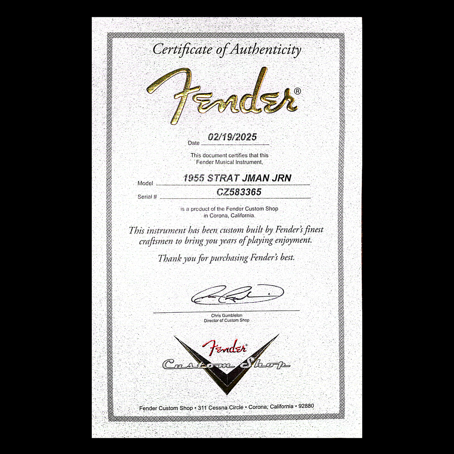 Fender Custom Shop 1955 Stratocaster Compound Radius Journeyman Relic Aged 2-Tone Sunburst - COA