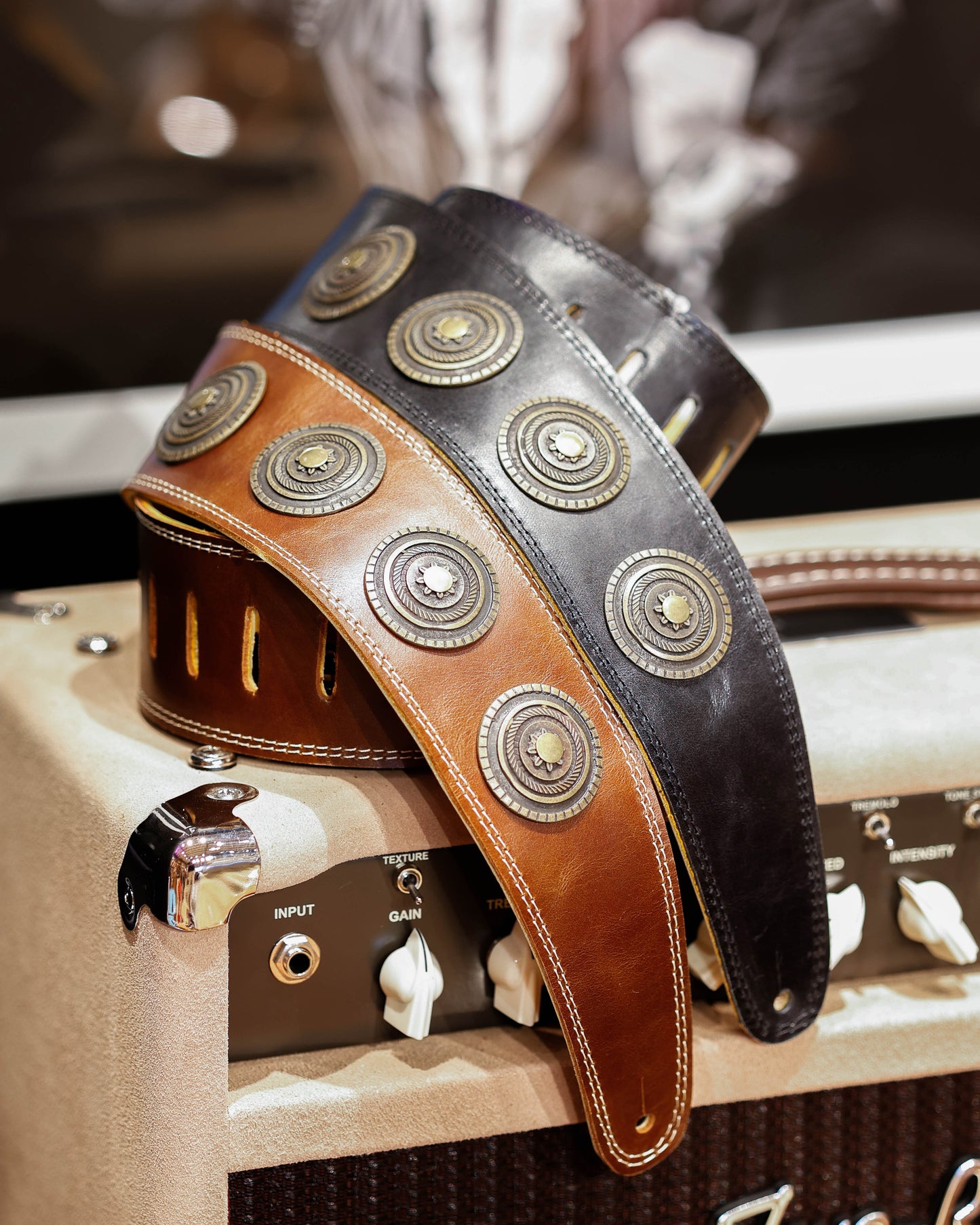 Henry Heller Antiqued Concho Medallion Guitar Strap