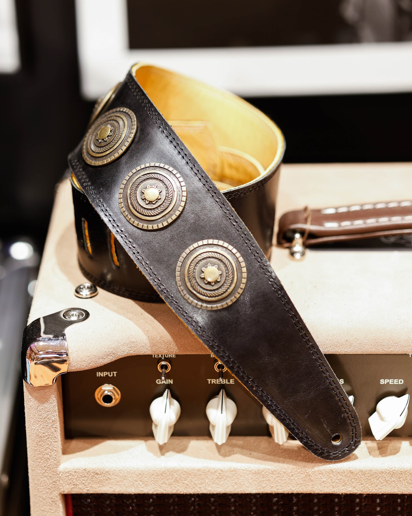 Henry Heller Antiqued Concho Medallion Guitar Strap