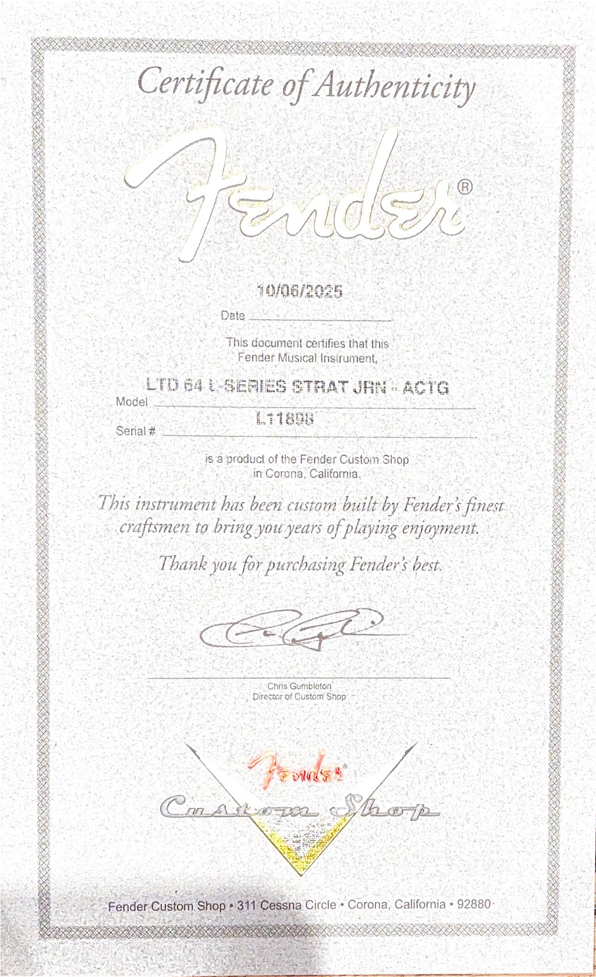 Fender Custom Shop 64 L-Series Stratocaster Journeyman - Aged Candy Tangerine