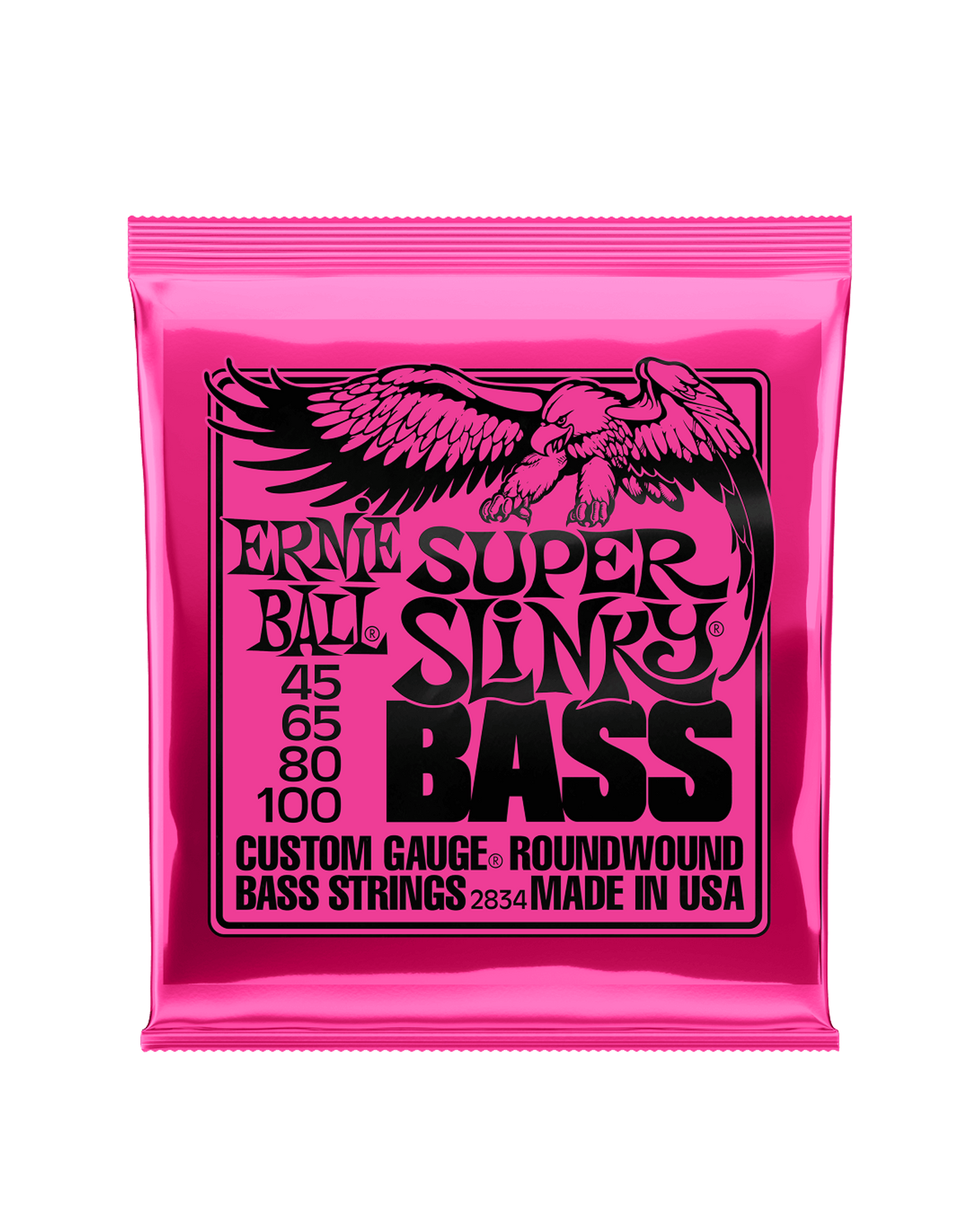 Super Slinky Nickel Wound Electric Bass Strings 45-100 Gauge