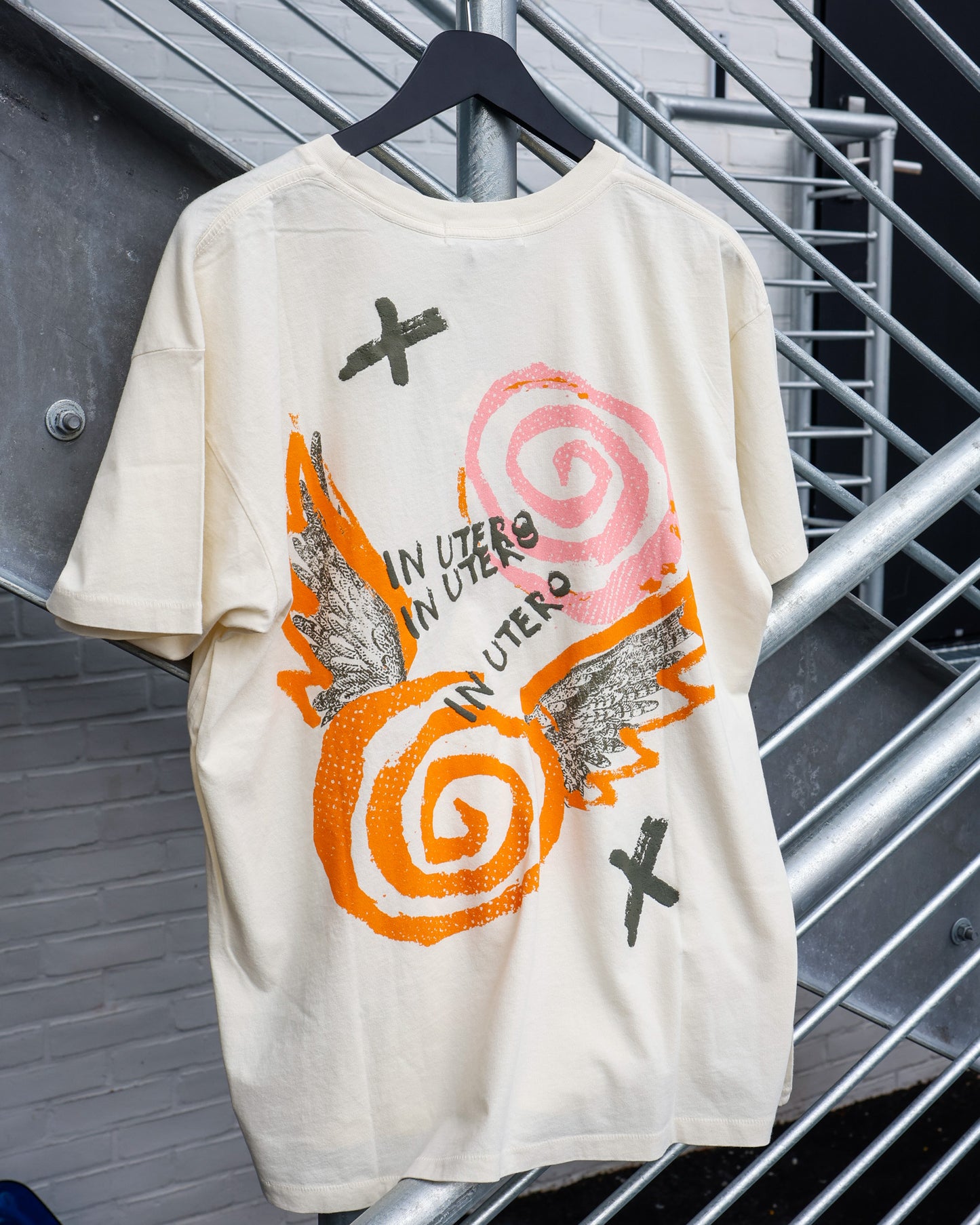 Women's Nirvana in Utero Collage Merch Tee - Stone