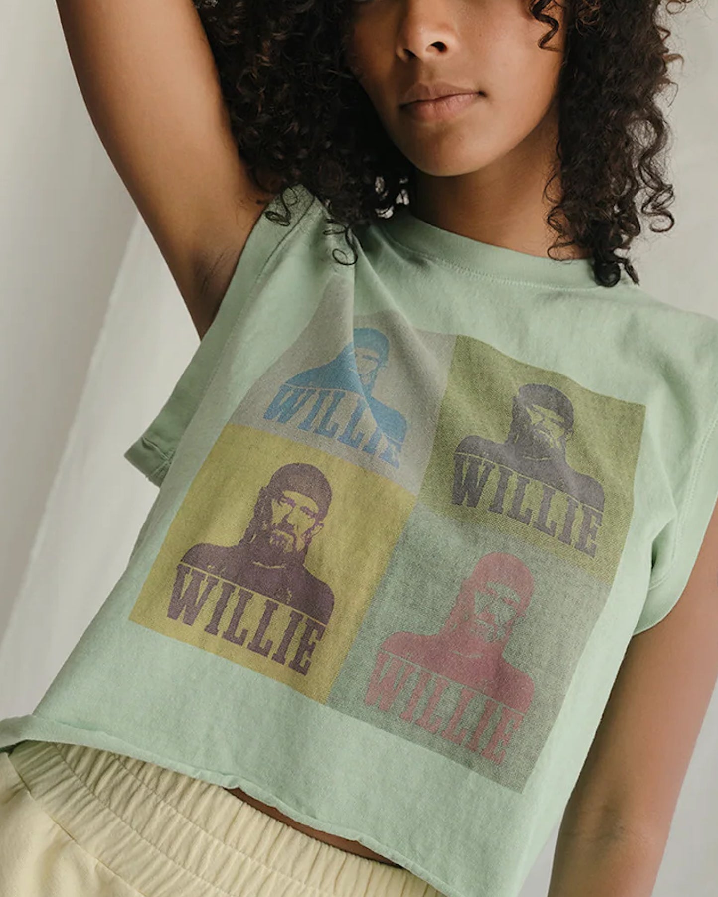 Women's Willie Nelson Pop Art Tank - Green
