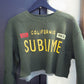 Women's Sublime License Plate Cut Off Sweatshirt - Military Green