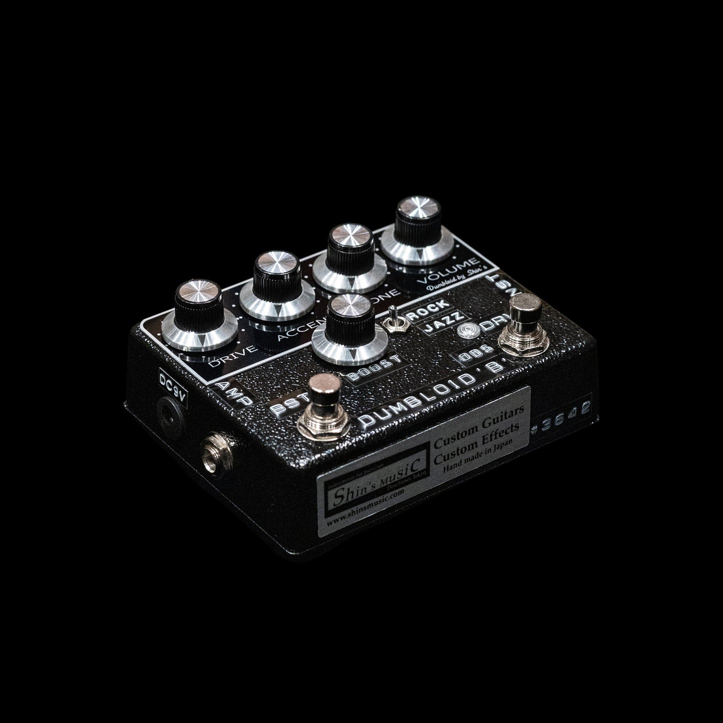 Shin's Music Dumbloid 'B' ODS Boost Custom Preamp Drive Pedal - Black Hammer / Black Panel