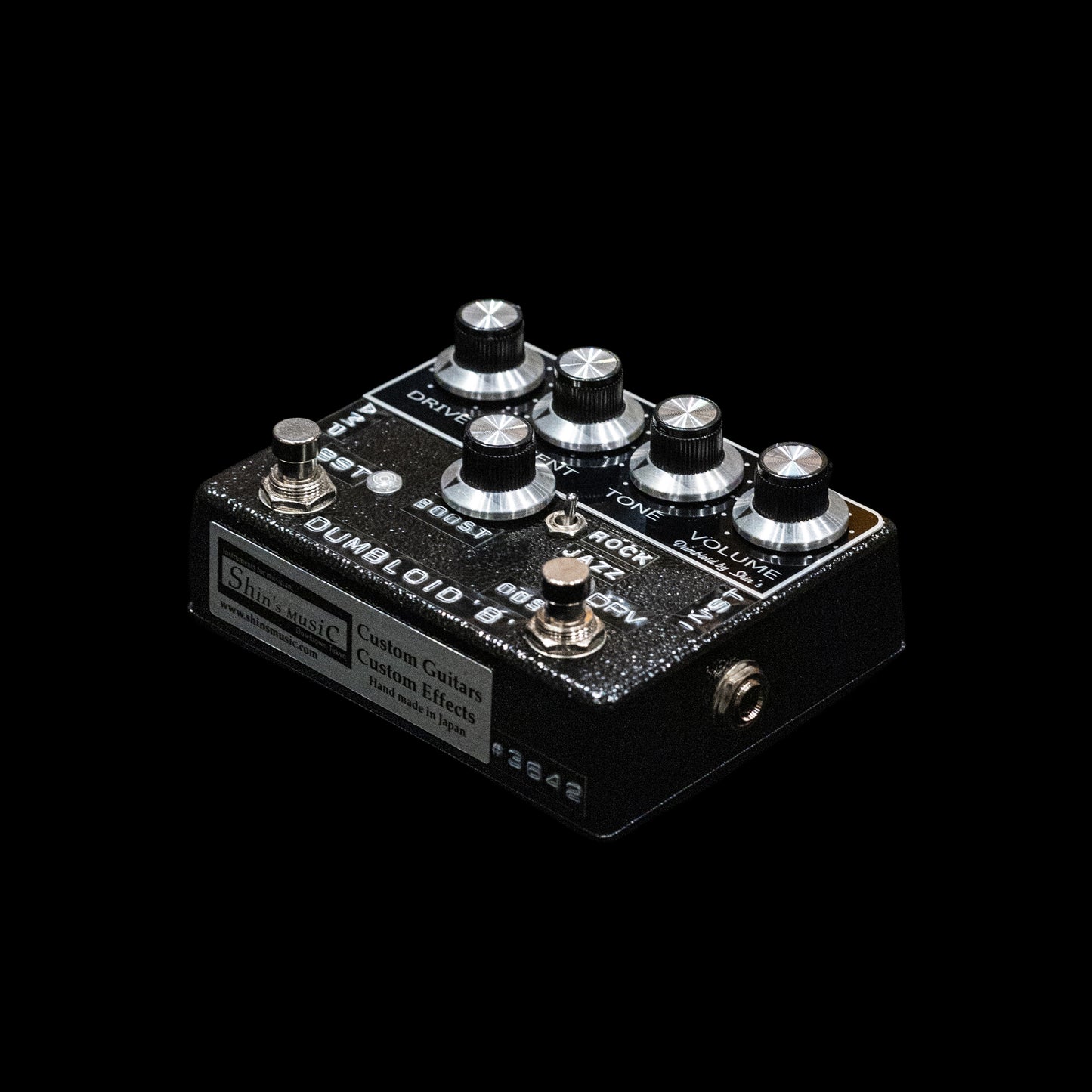 Shin's Music Dumbloid 'B' ODS Boost Custom Preamp Drive Pedal - Black Hammer / Black Panel