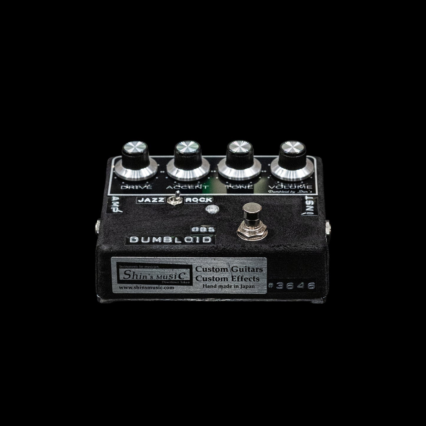 Dumbloid ODS Custom Preamp Drive Pedal - Black Suede / Black Panel
