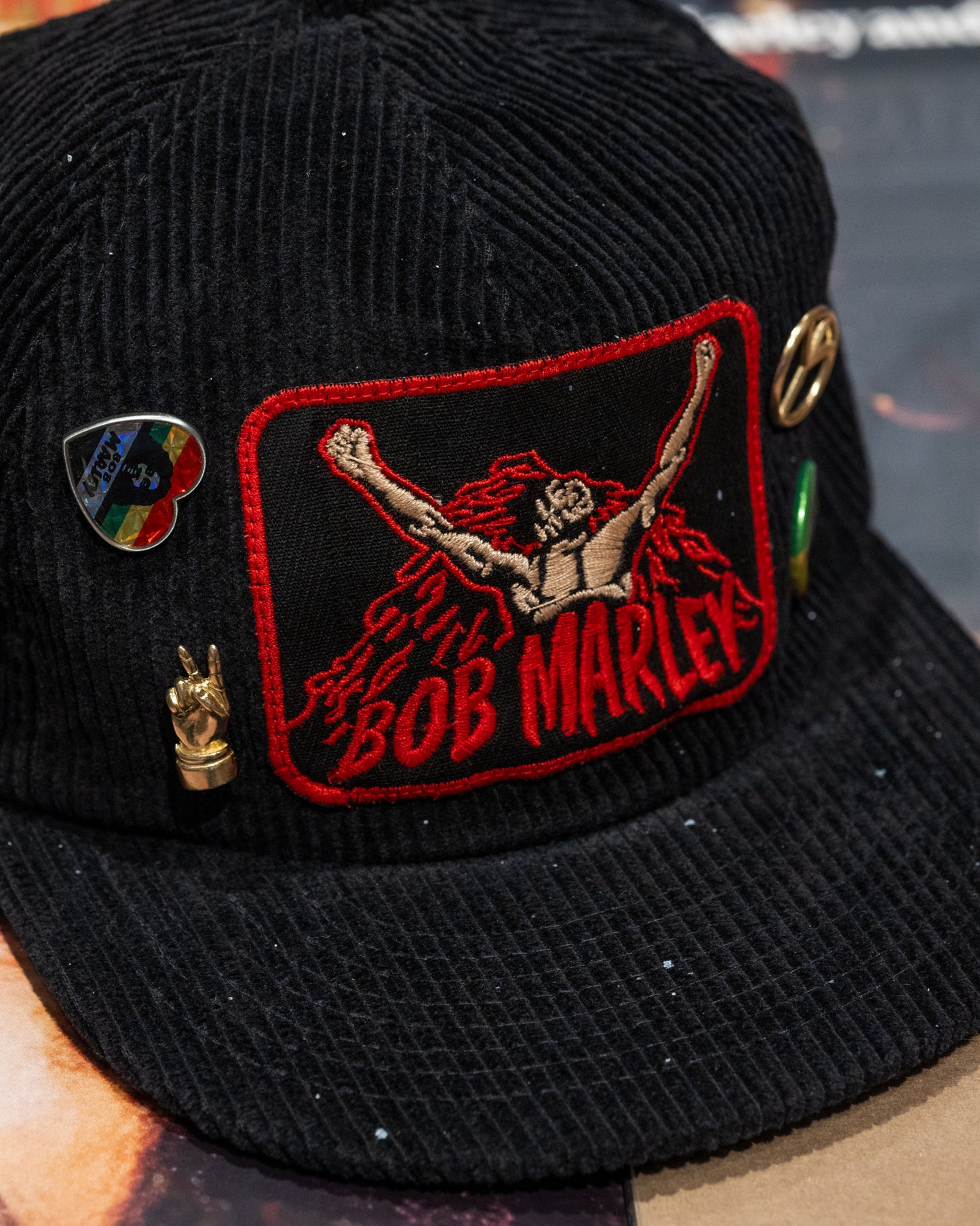 Madeworn Bob Marley Corduroy Patch Hat - Black