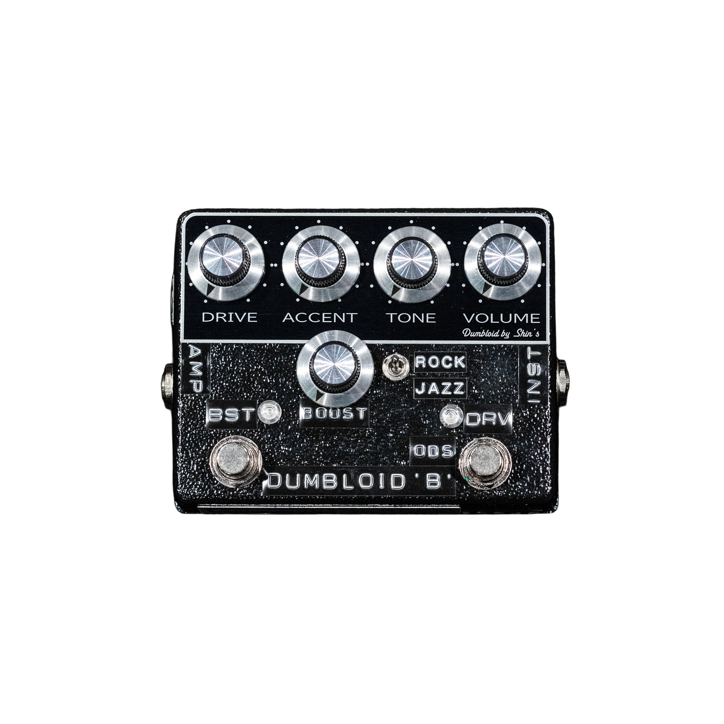 Shin's Music Dumbloid 'B' ODS Boost Custom Preamp Drive Pedal - Black Hammer / Black Panel
