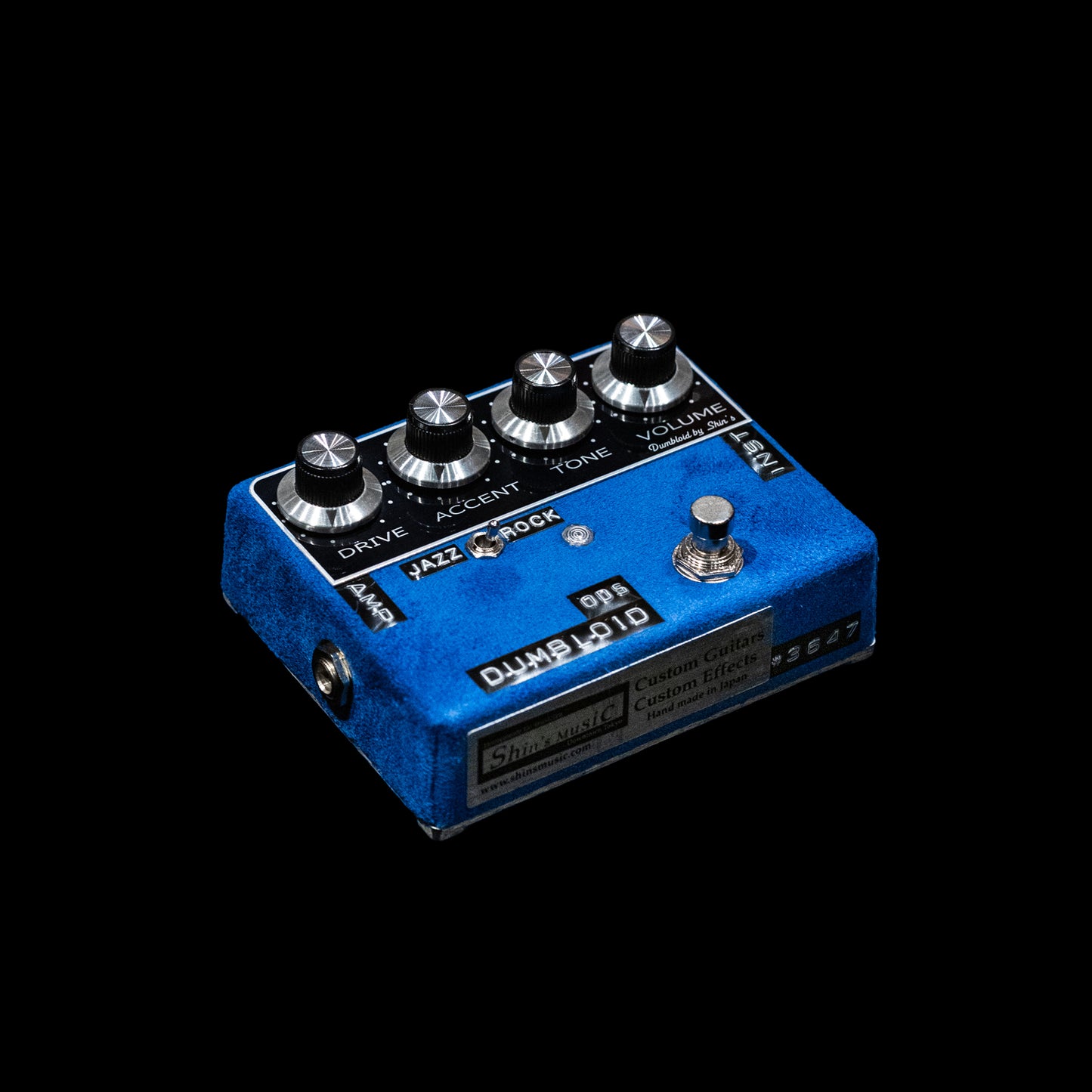 Dumbloid ODS Custom Preamp Drive Pedal - Blue Suede / Black Panel