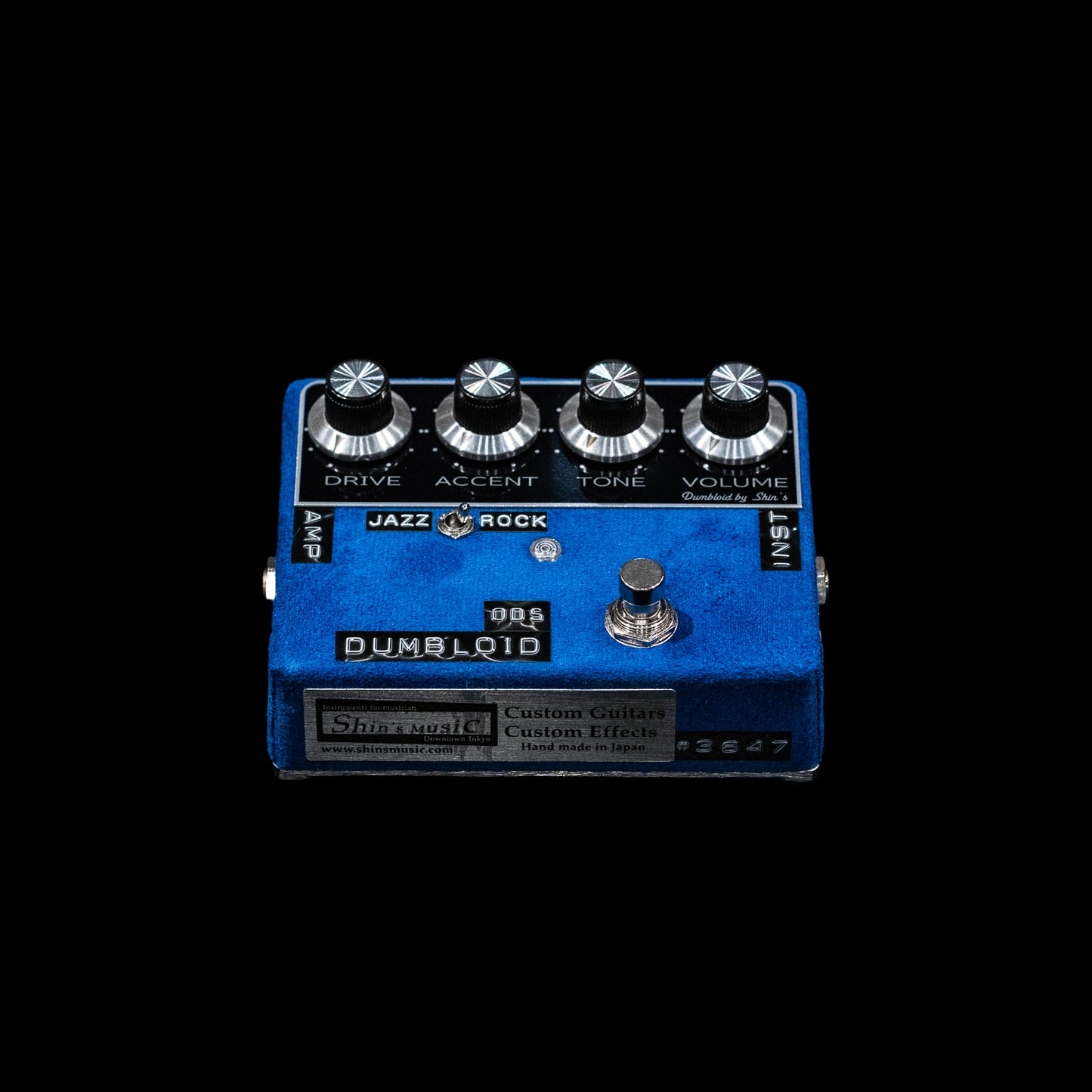 Dumbloid ODS Custom Preamp Drive Pedal - Blue Suede / Black Panel