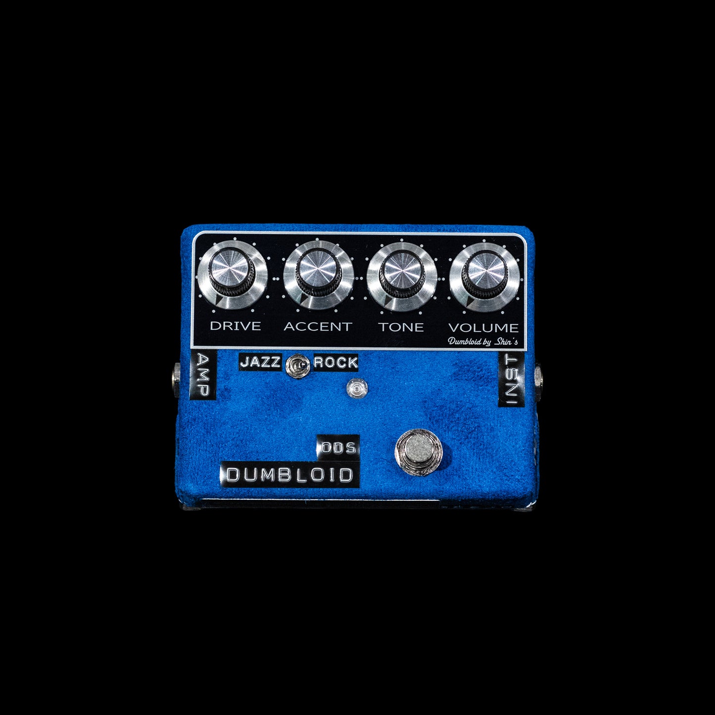 Dumbloid ODS Custom Preamp Drive Pedal - Blue Suede / Black Panel