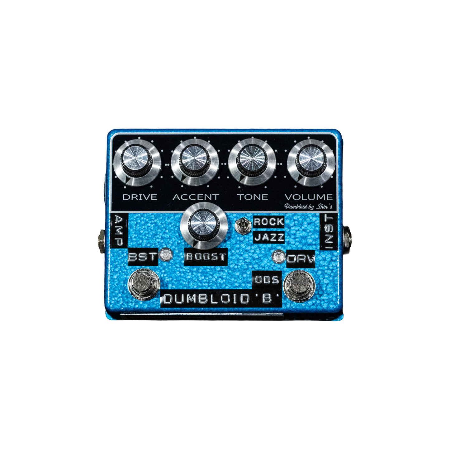 Dumbloid 'B' ODS Boost Custom Preamp Drive Pedal - Blue Hammer / Black Panel