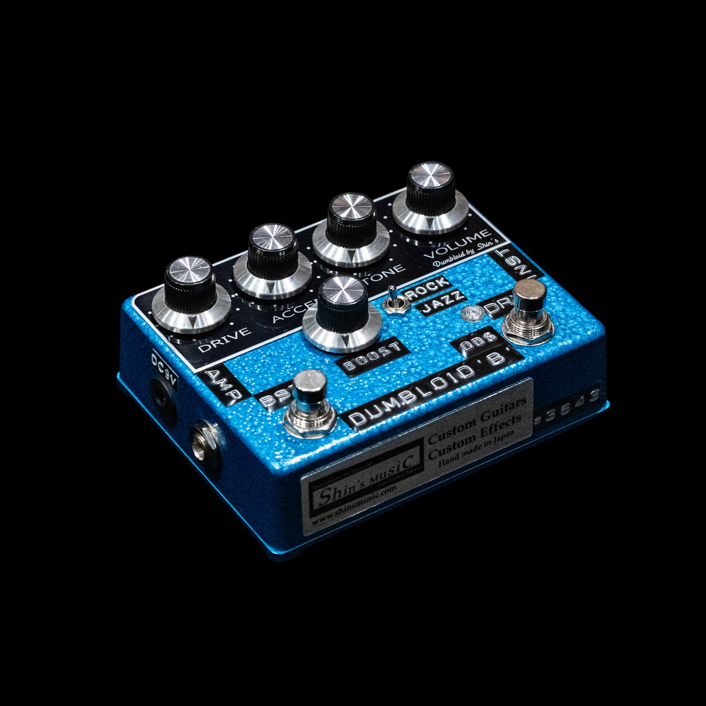 Dumbloid 'B' ODS Boost Custom Preamp Drive Pedal - Blue Hammer / Black Panel