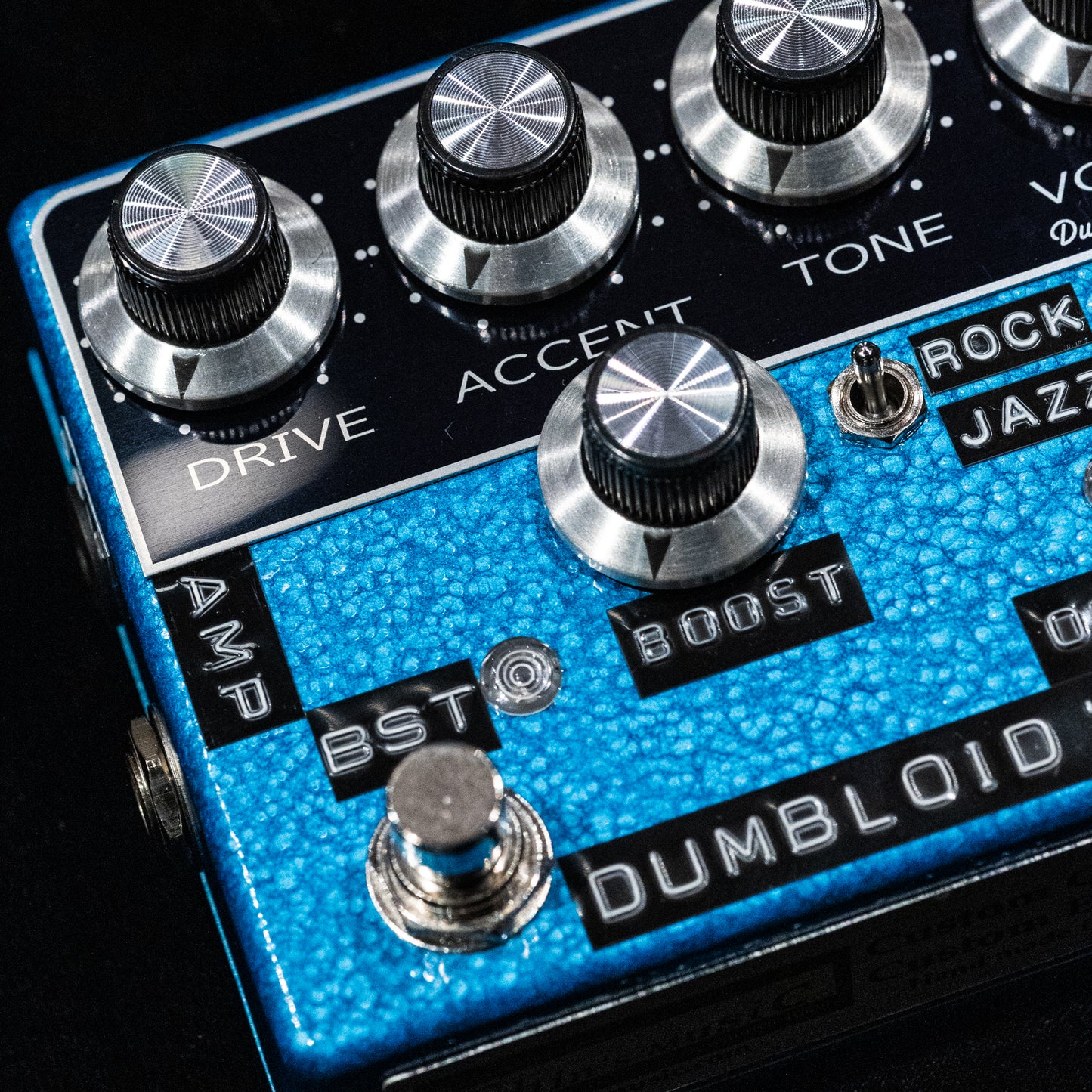 Dumbloid 'B' ODS Boost Custom Preamp Drive Pedal - Blue Hammer / Black Panel