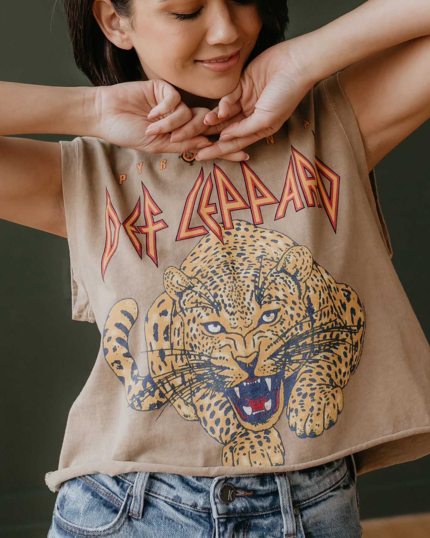 Women's Def Leppard Pyromania Tank - Mocha