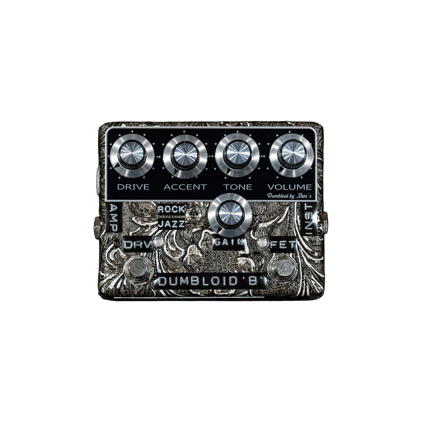 Dumbloid FET Custom Preamp Drive Pedal - Grey Western / Black Panel
