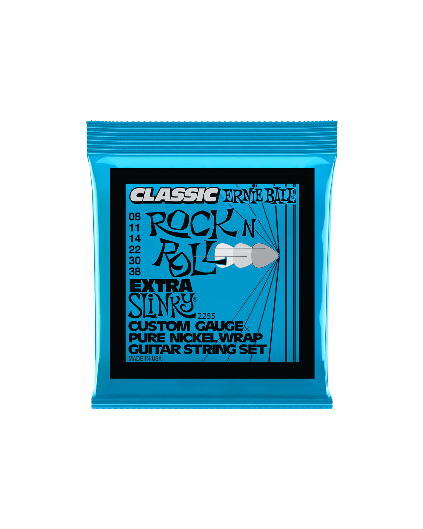 Extra Slinky Classic Rock n Roll Pure Nickel Wrap Electric Guitar Strings 8-38 Gauge