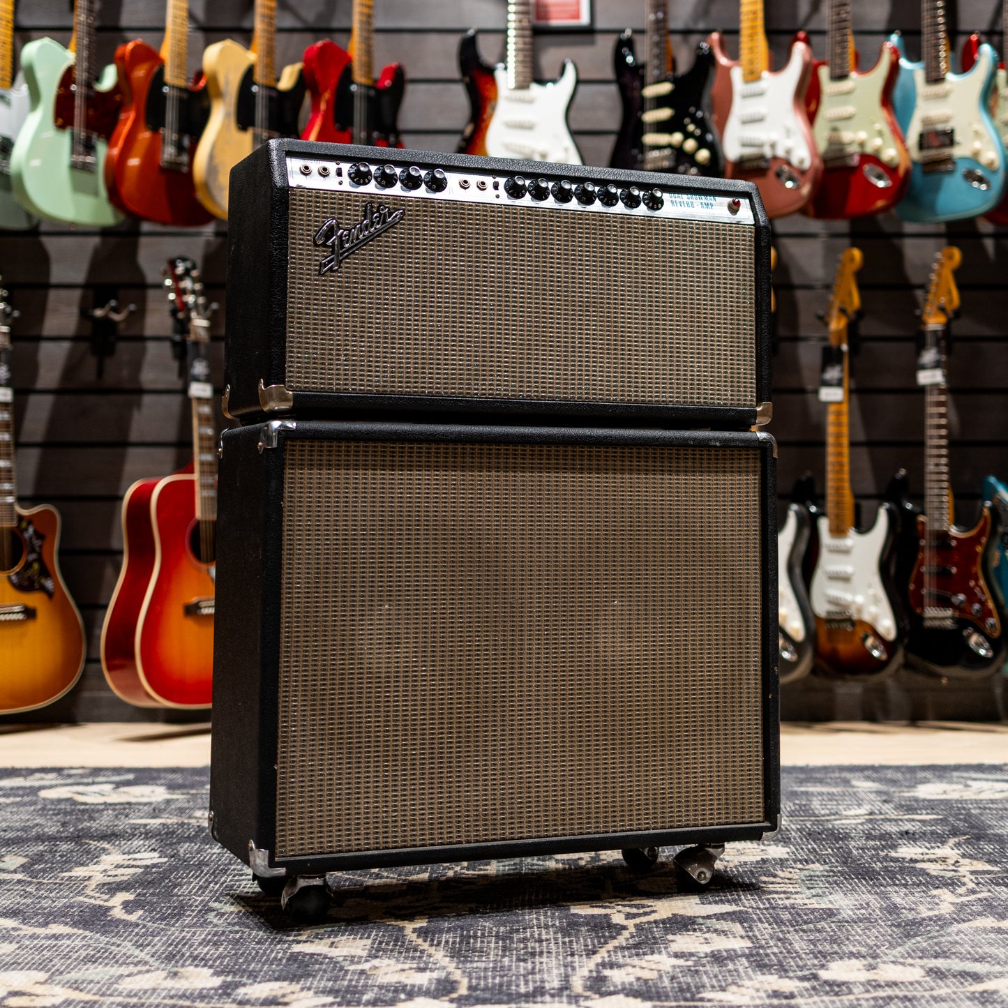 Fender 1969 Silverface Dual Showman 100W Head + Matching 2 x 15 Cab (Vintage)