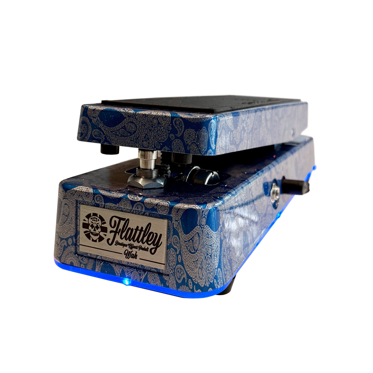 Flattley Wah Pedal 10th Anniversary Edition - Blue Paisley Skulls