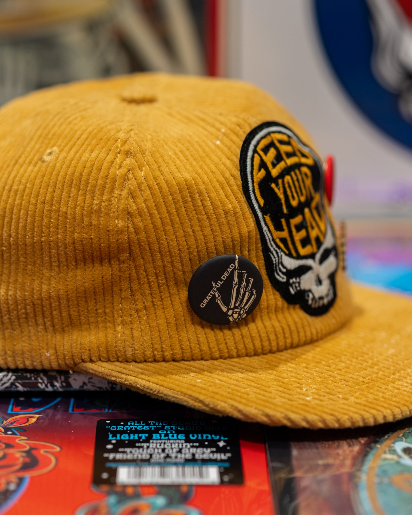 Madeworn Grateful Dead Feed Your Head Corduroy Hat - Golden