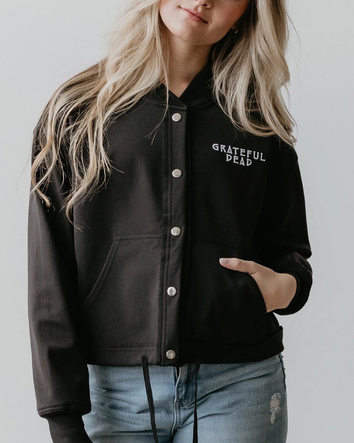 People of Leisure Women's Grateful Dead Varsity Jacket - Black