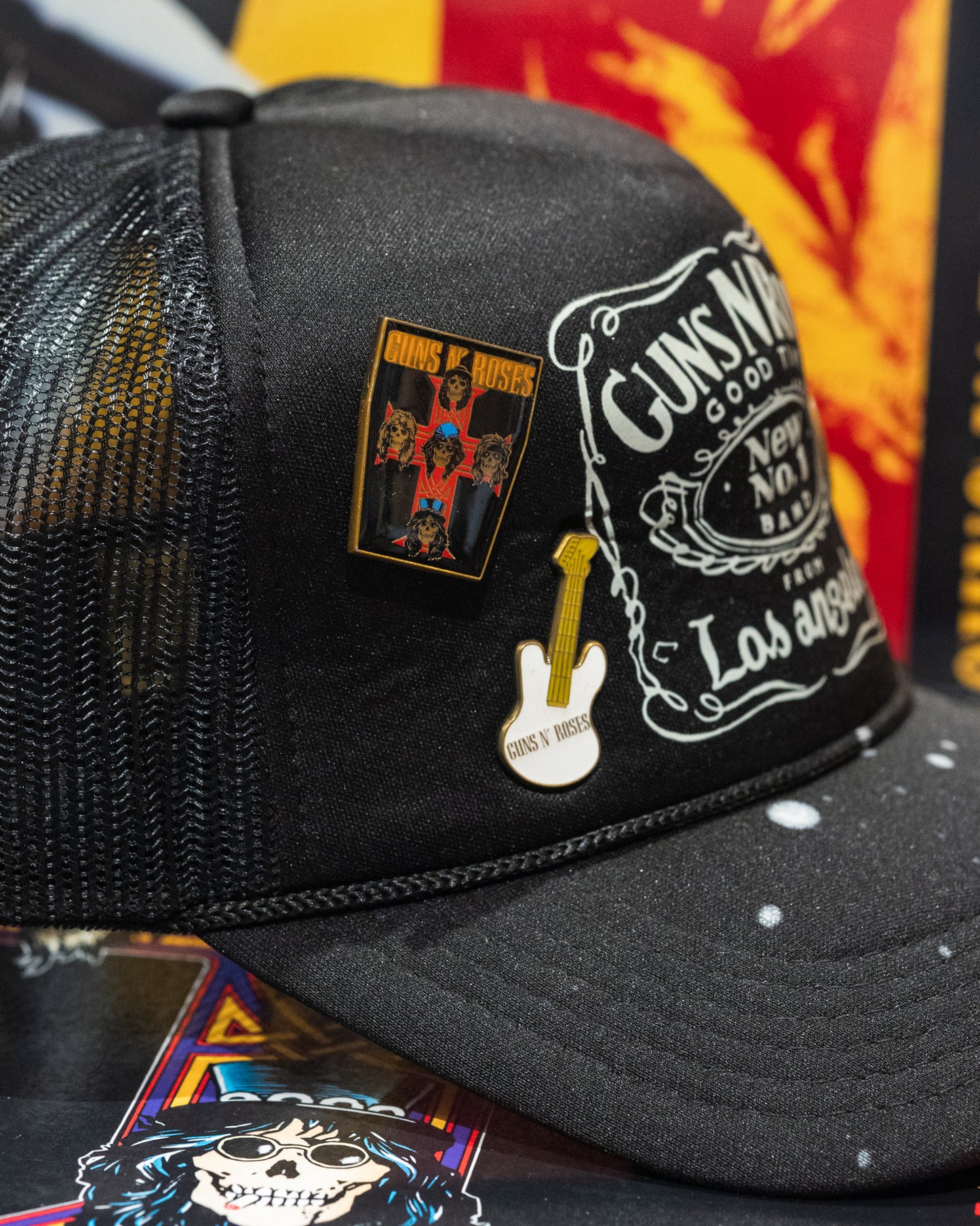 Madeworn Guns N' Roses Good Time Trucker Hat - Black