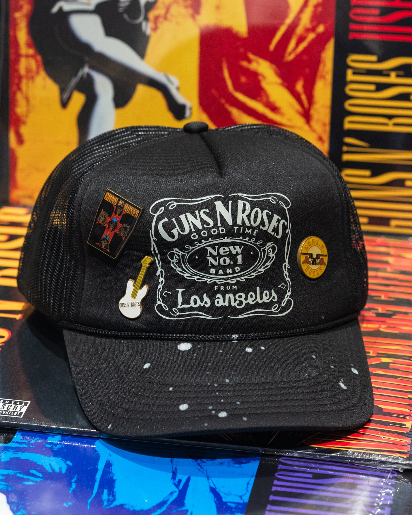Madeworn Guns N' Roses Good Time Trucker Hat - Black