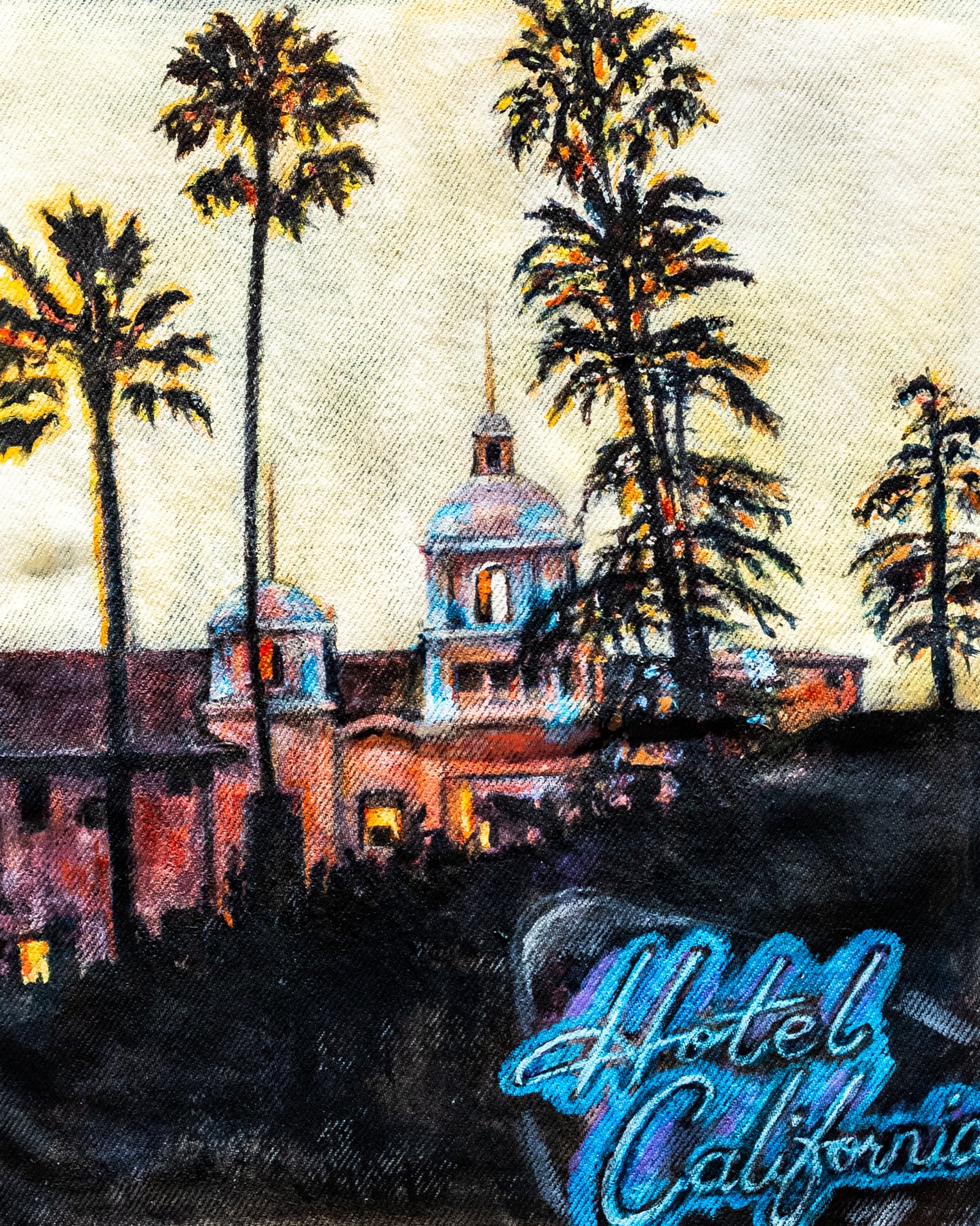 Eagles Hotel California Hand-Painted Denim Jacket