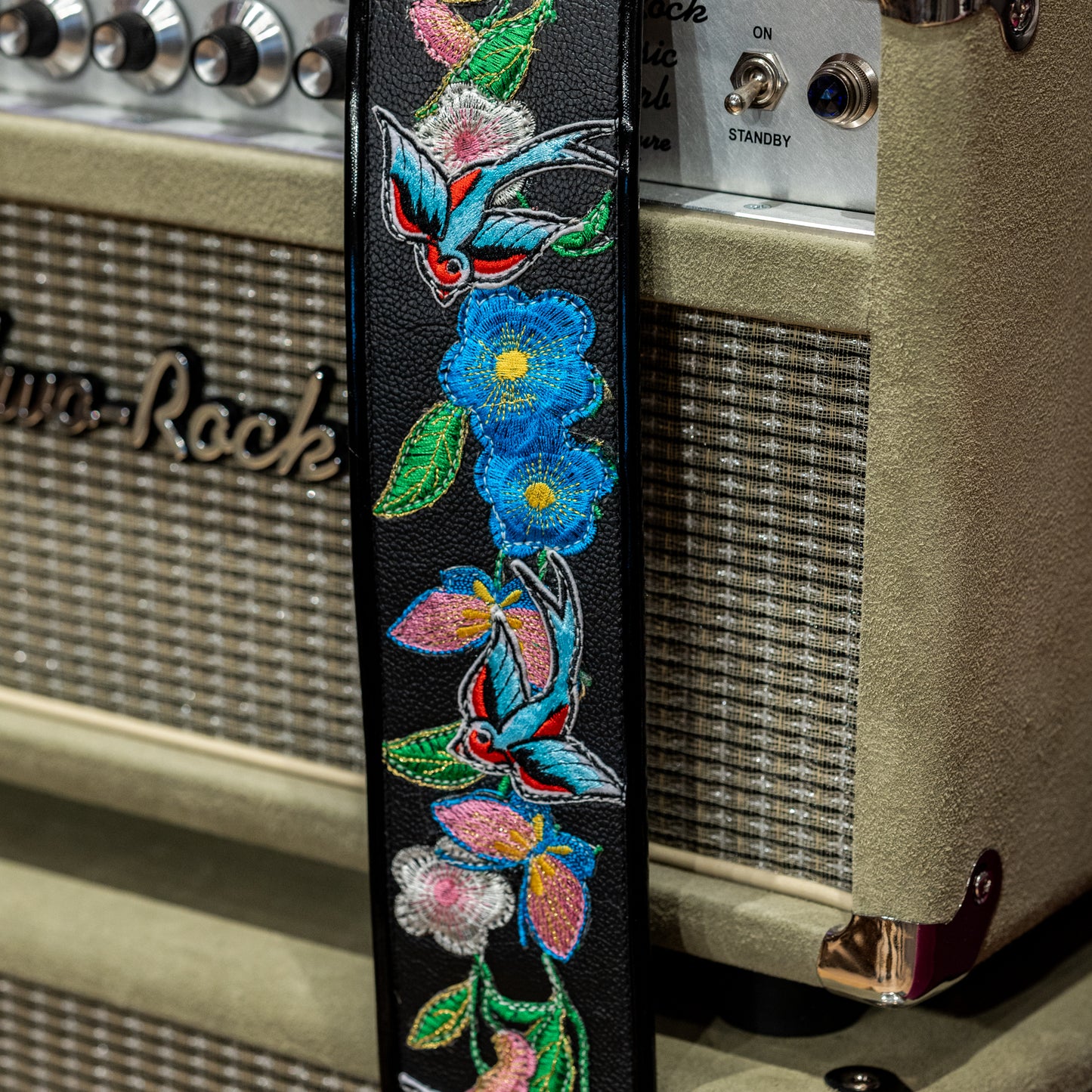 JH Custom Swallows in Flight Guitar Strap