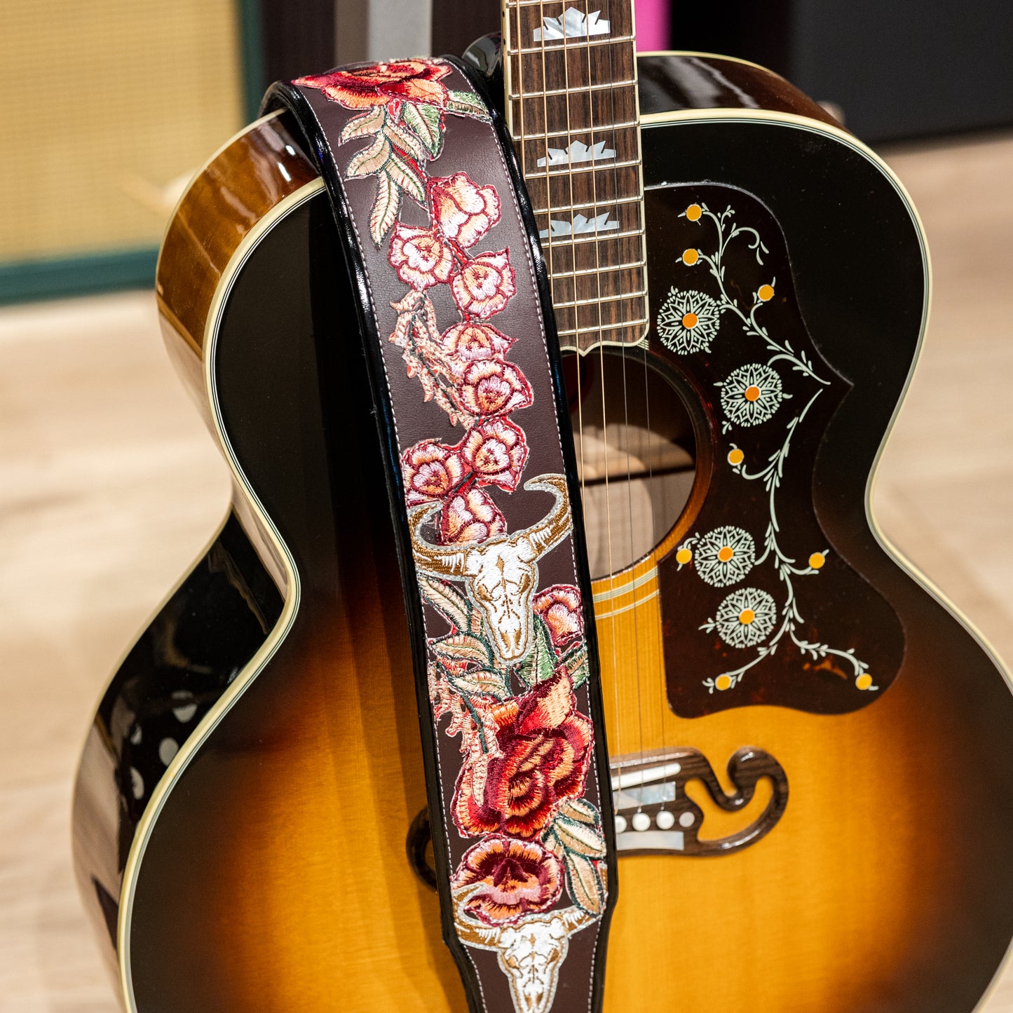 JH Custom Wild West Roses Guitar Strap