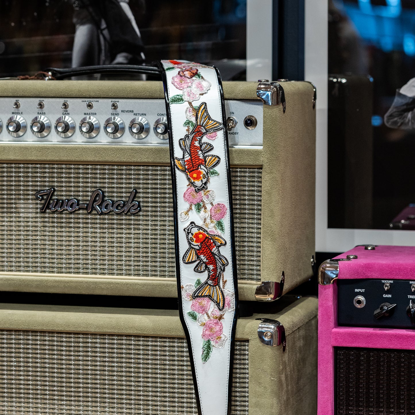 JH Custom Blossoms & Koi Guitar Strap