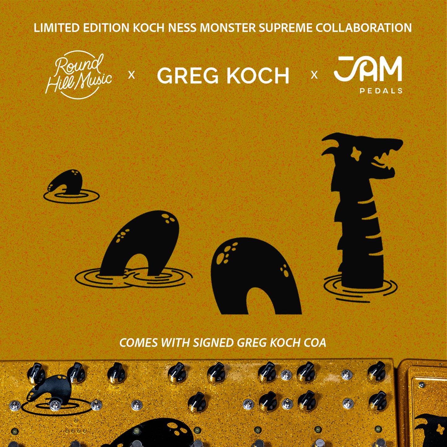 JAM Pedals Custom Koch Ness Monster Supreme Multi Effects Pedal - Gilded Sun
