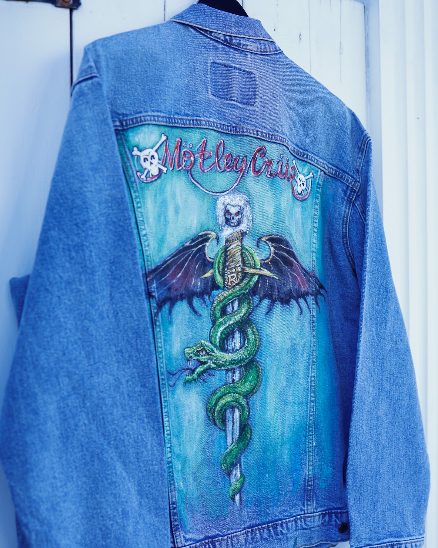 Motley Crue Hand-Painted Denim Jacket (Men’s XL)