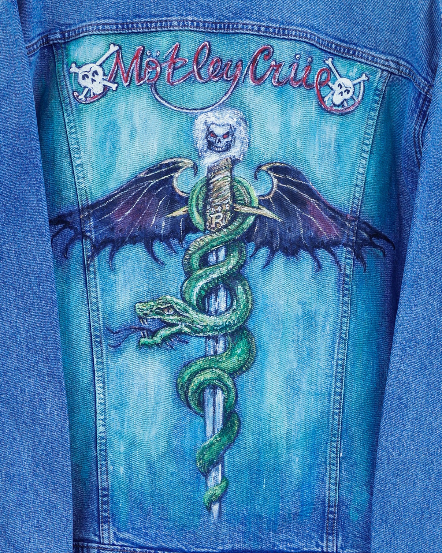 Motley Crue Hand-Painted Denim Jacket (Men’s XL)