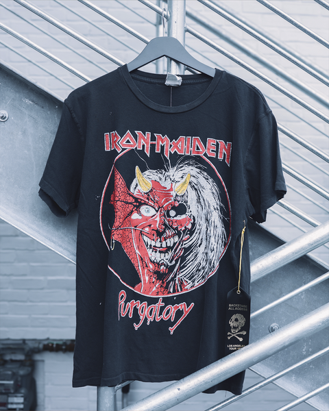 Madeworn Iron Maiden 90's Fit Tee - Coal – Round Hill Music Co
