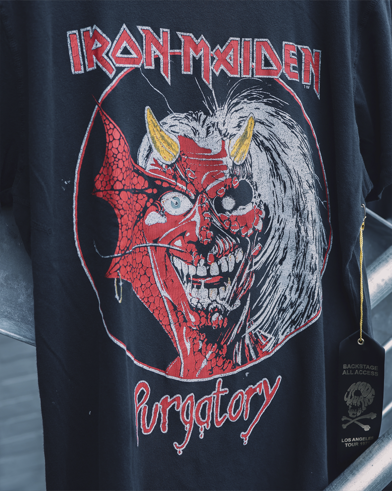 Madeworn Iron Maiden Tee Detail - Coal