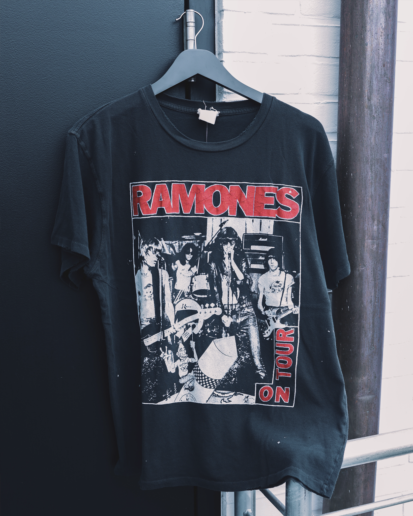 Madeworn Ramones On Tour Band Tee in Coal