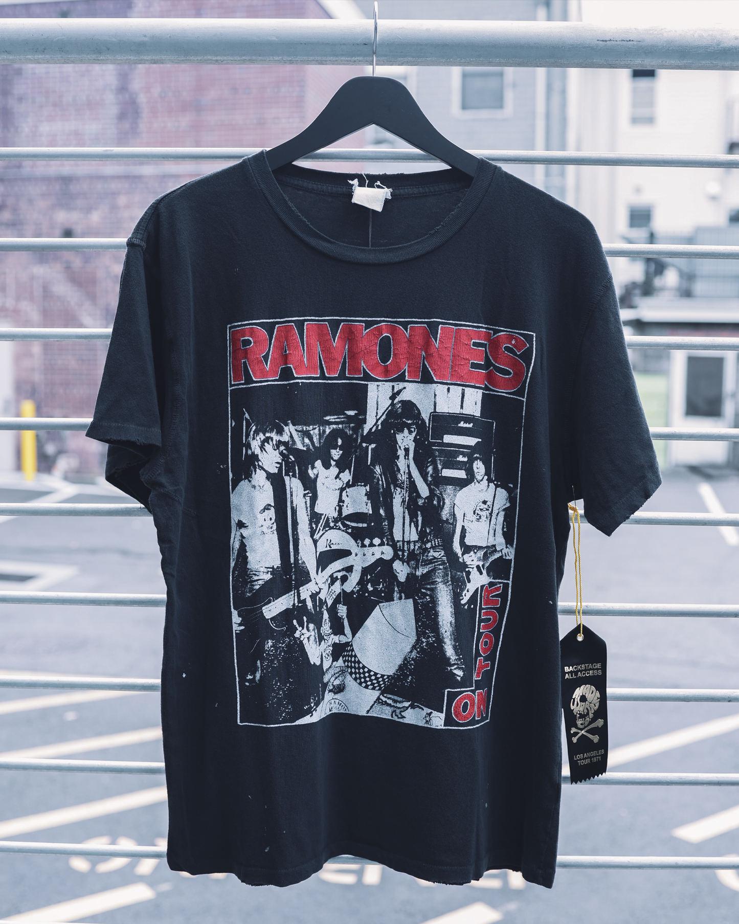 Madeworn Ramones On Tour Band Tee in Coal