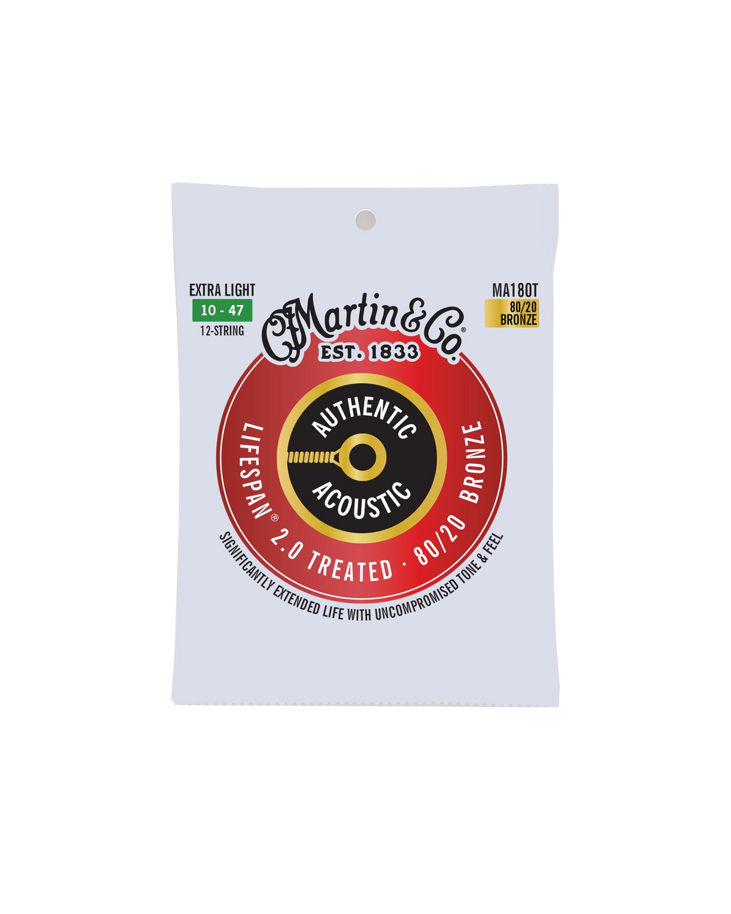 Martin "Authentic" Lifespan 2.0 Treated Acoustic Guitar Strings (12-String)