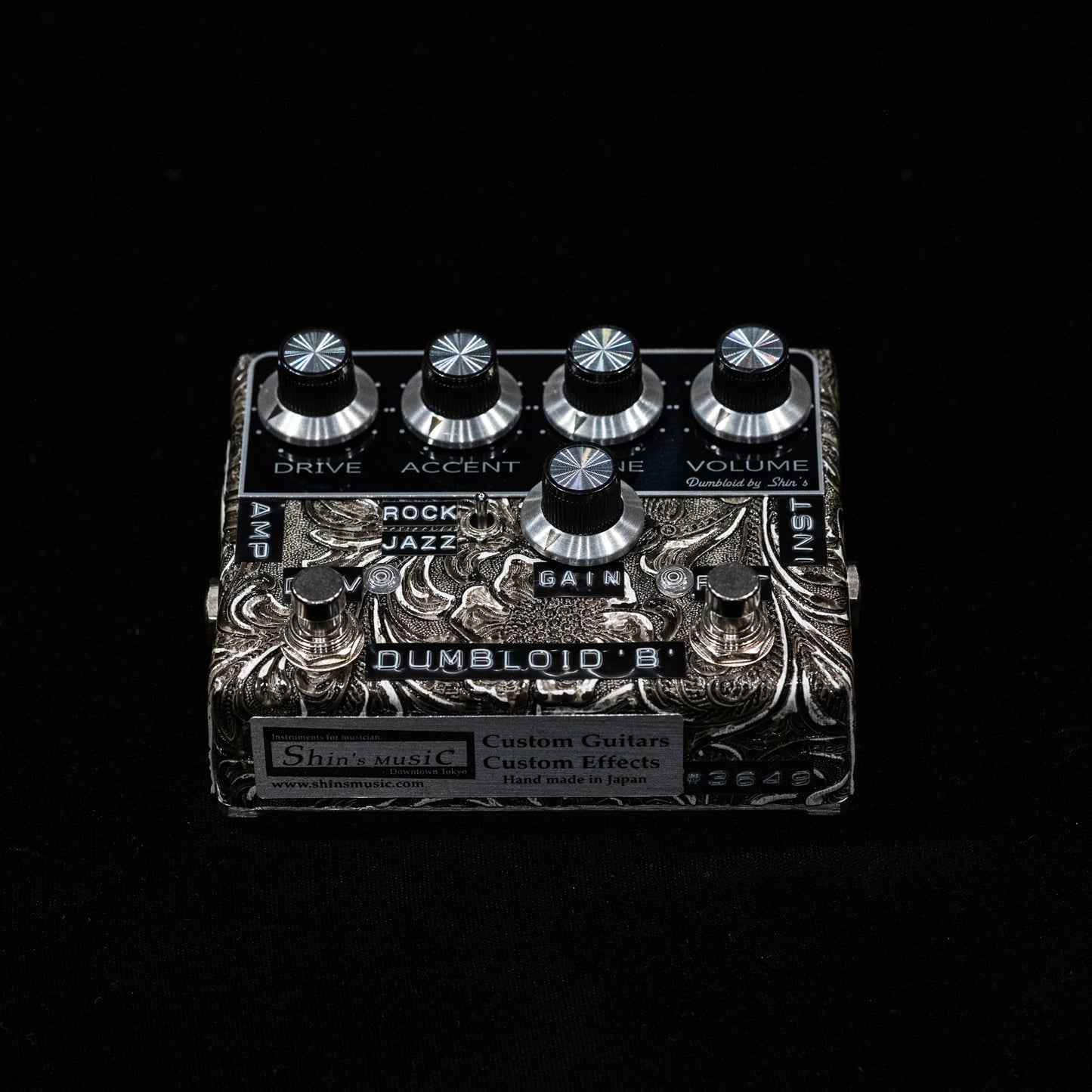 Dumbloid FET Custom Preamp Drive Pedal - Grey Western / Black Panel