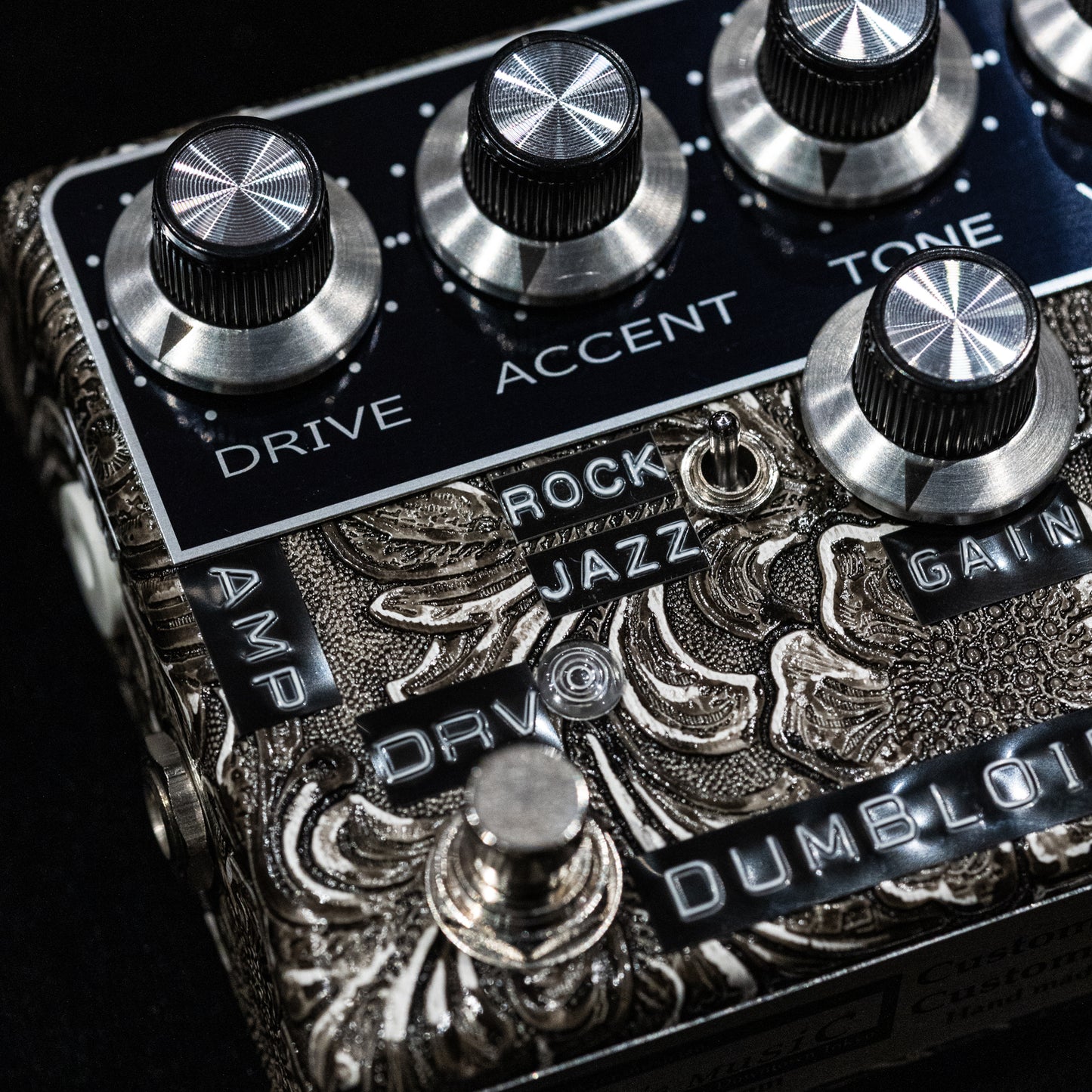 Dumbloid FET Custom Preamp Drive Pedal - Grey Western / Black Panel
